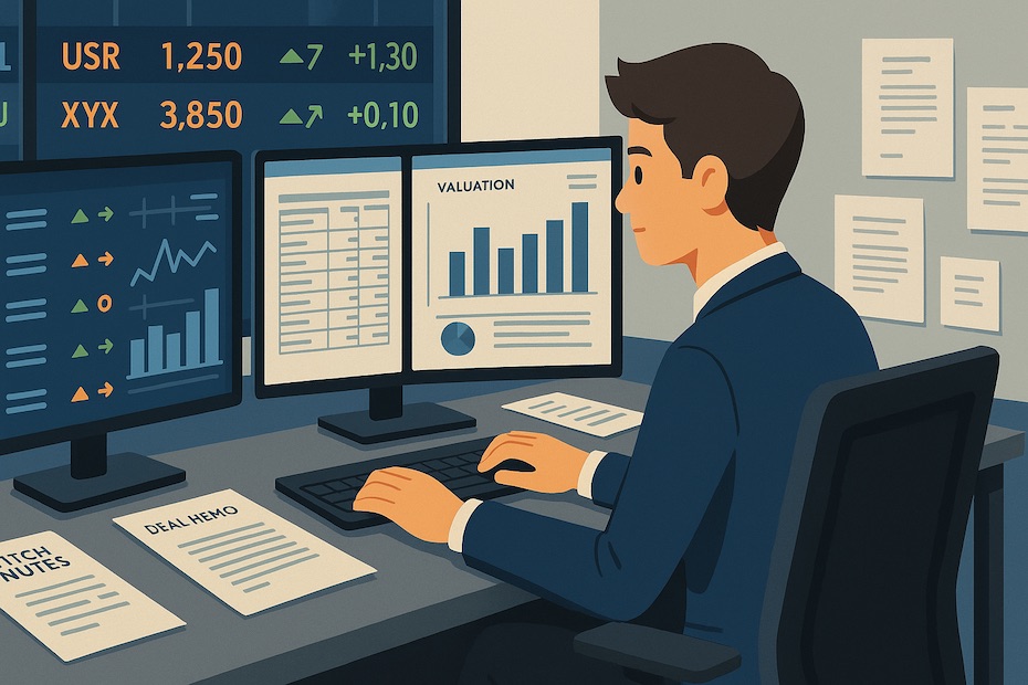 Teenage trader analyzing financial tickers and spreadsheets on Wall Street